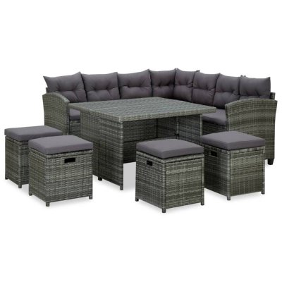 Vidaxl - Salon de jardin 6 pcs avec coussins R&eacute;sine tress&eacute;e Gris