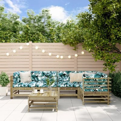VIDAXL  Salon de Jardin 6 pcs - Bois Impr&eacute;gn&eacute;