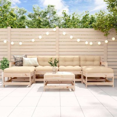 VIDAXL  salon de jardin 7 pcs bois de pin massif