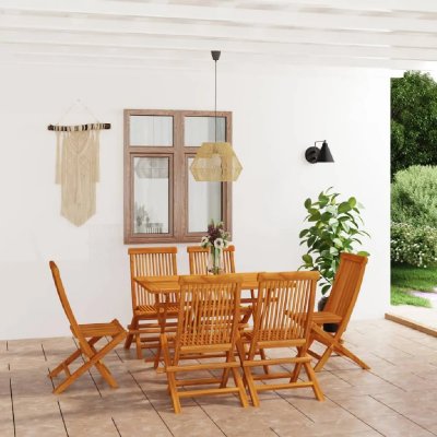 VIDAXL  salon de jardin 7 pcs bois de teck massif 3059602