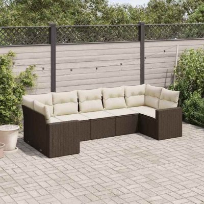 VIDAXL  Salon de jardin 7 pcs - Marron