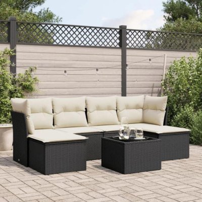 VIDAXL  Salon de jardin 7 pcs noir
