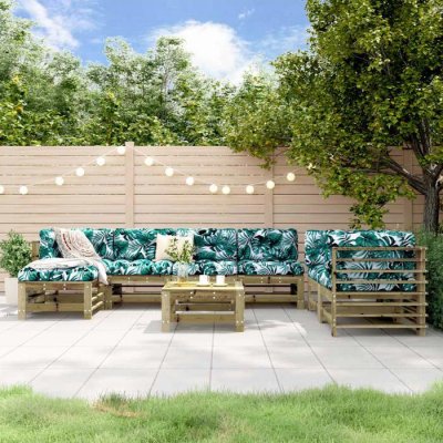 VIDAXL  salon de jardin 8 pcs bois de pin impr&eacute;gn&eacute;