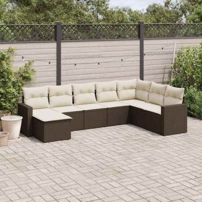 VIDAXL  Salon de jardin 8 pcs - Marron