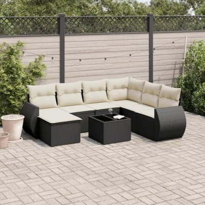 VIDAXL  Salon de jardin 8 pcs noir