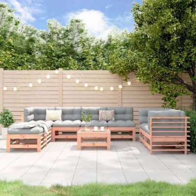 VIDAXL  salon de jardin 9 pcs bois massif douglas