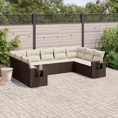 VIDAXL Salon de jardin 9 pcs marron