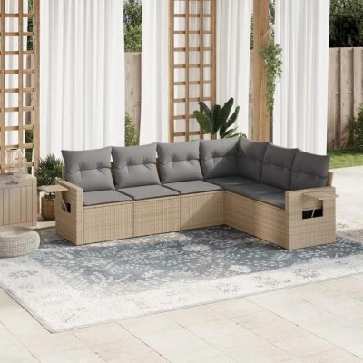 VIDAXL  Salon de jardin avec coussins 6 pcs - Beige