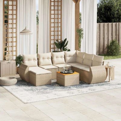 VIDAXL  Salon de jardin avec coussins - Beige