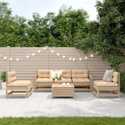  VIDAXL Salon de jardin avec coussins - Bois de pin