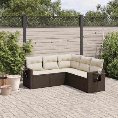 VIDAXL  Salon de jardin avec coussins - Marron