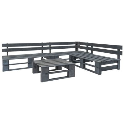 VIDAXL  salon de jardin palette 4 pcs bois gris 276314