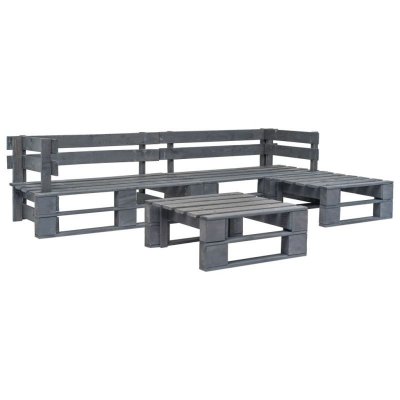 VIDAXL  salon de jardin palette 4 pcs bois gris 276316
