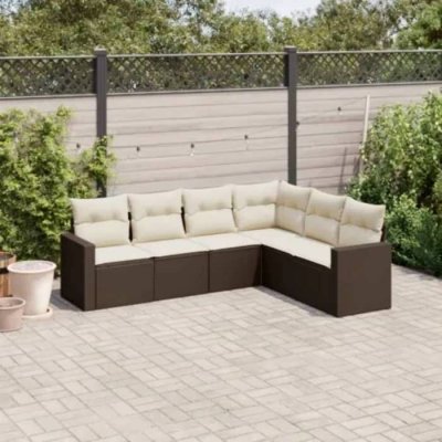 VIDAXL  Salon jardin marron r&eacute;sine tress&eacute;e