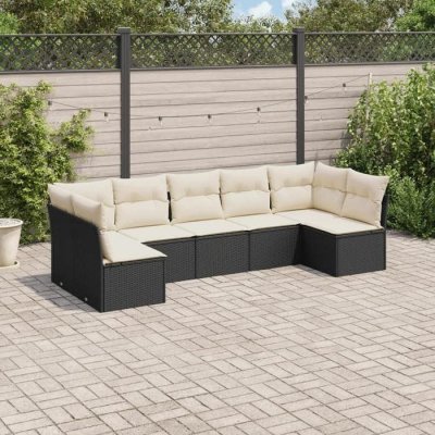 VIDAXL  Salon jardin noir r&eacute;sine tress&eacute;e