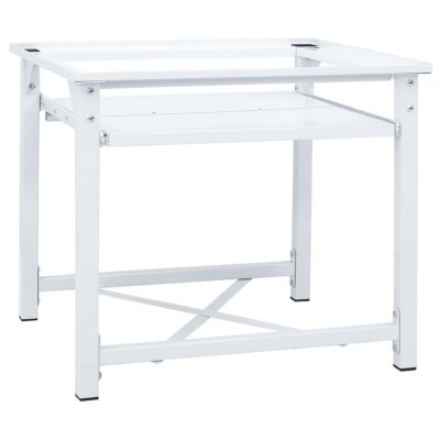 VIDAXL  socle pour machine &agrave; laver avec &eacute;tag&egrave;re coulissante blanc 50449