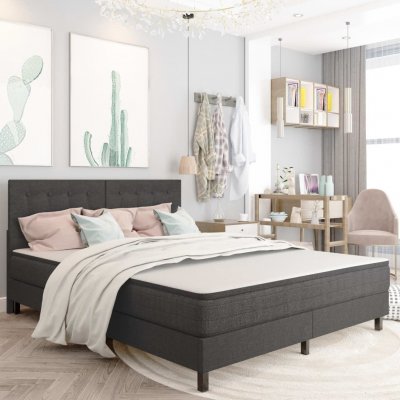 VIDAXL  Sommier &agrave; lattes Gris fonc&eacute; - 180x200 cm