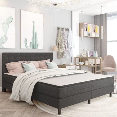 VIDAXL  sommier tapissier gris fonc&eacute; tissu 160x200 cm 3054717
