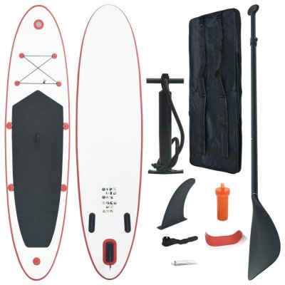 VIDAXL  stand up paddle planche &agrave; rame rouge et blanc 92203