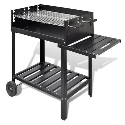 VIDAXL  - Support de barbecue au charbon de bois 2 roues Noir