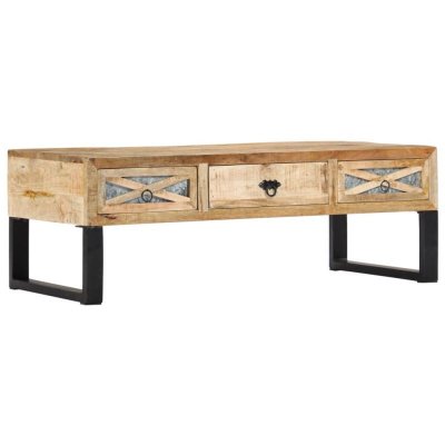 Vidaxl table basse 110 x 50 x 38 cm bois de manguier massif 282760