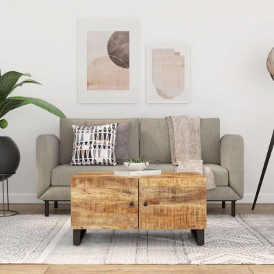 Vidaxl table basse 80x50x40 cm bois de manguier solide et d'ing&eacute;nierie