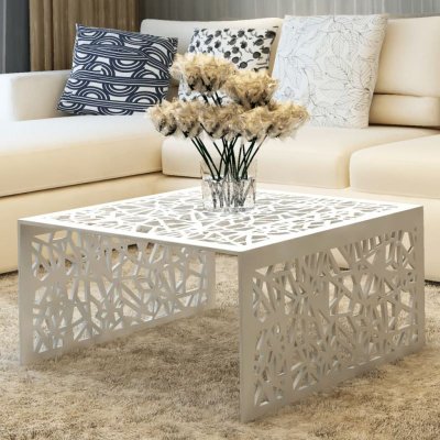 Vidaxl - Table basse argent&eacute;e Design g&eacute;om&eacute;trique Aluminium Argent