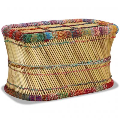 Vidaxl table basse bambou avec d&eacute;tails chindi multicolore 244215