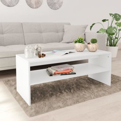 Vidaxl table basse blanc 100x40x40 cm bois d'ing&eacute;nierie 800126