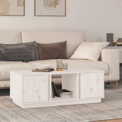 Vidaxl - Table basse Blanc 110x50x40 cm Bois massif de pin