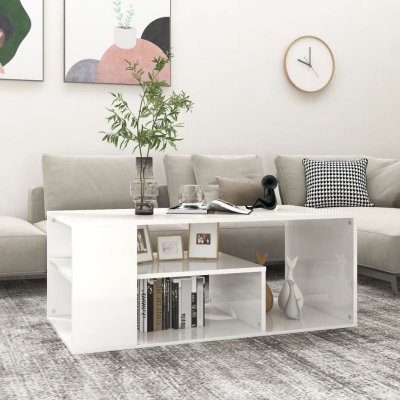 Vidaxl - Table basse Blanc brillant 100x50x40 cm Agglom&eacute;r&eacute;