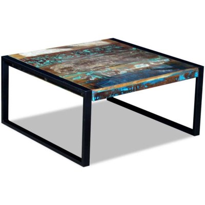 Vidaxl table basse bois de r&eacute;cup&eacute;ration massif 80 x 80 x 40 cm 243295