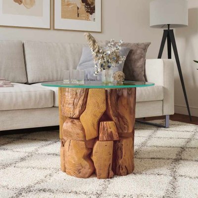 Vidaxl - Table basse Bois flottant de teck massif 60 cm Marron