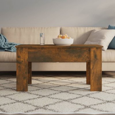 Vidaxl table basse ch&ecirc;ne fum&eacute; 101x49x52 cm bois d'ing&eacute;nierie