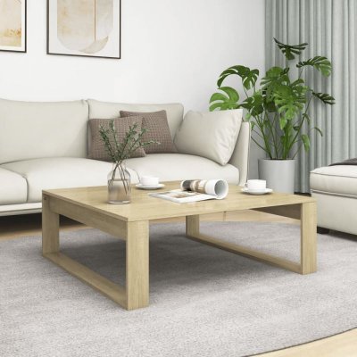 Vidaxl table basse ch&ecirc;ne sonoma 100x100x35 cm agglom&eacute;r&eacute;