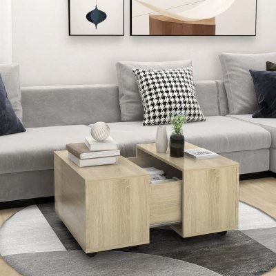 Vidaxl table basse ch&ecirc;ne sonoma 60x60x38 cm agglom&eacute;r&eacute;