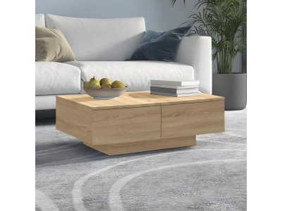 Vidaxl table basse ch&ecirc;ne sonoma 90x60x31 cm agglom&eacute;r&eacute;