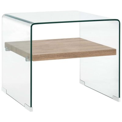 Vidaxl table basse clair 50 x 50 x 45 cm verre tremp&eacute; 284742