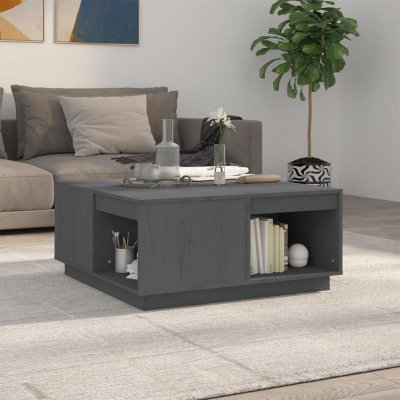 Vidaxl table basse gris 80x81x36,5 cm bois massif de pin
