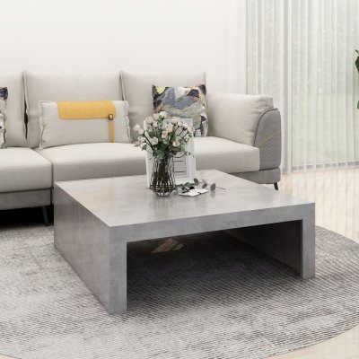 Vidaxl table basse gris b&eacute;ton 100x100x35 cm agglom&eacute;r&eacute;