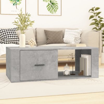 Vidaxl table basse gris b&eacute;ton 100x50,5x35 cm bois d'ing&eacute;nierie
