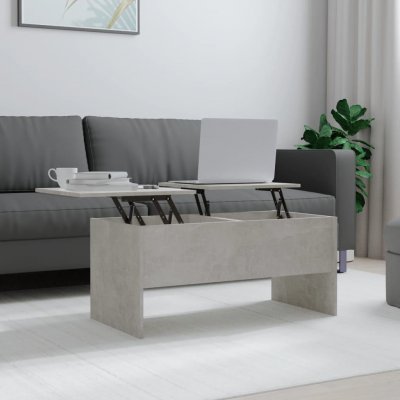 Vidaxl table basse gris b&eacute;ton 102x50,5x46,5 cm bois d'ing&eacute;nierie