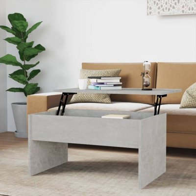 Vidaxl table basse gris b&eacute;ton 80x50,5x41,5 cm bois d'ing&eacute;nierie