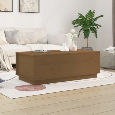 Vidaxl table basse marron miel 100x50x35 cm bois massif de pin