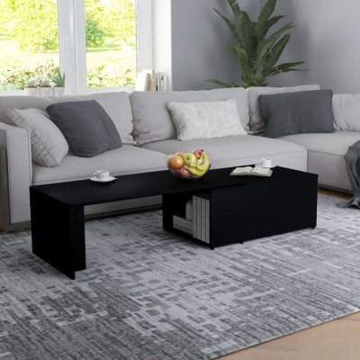 Vidaxl table basse noir 150x50x35 cm agglom&eacute;r&eacute; 801338