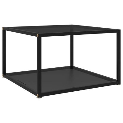 Vidaxl table basse noir 60x60x35 cm verre tremp&eacute; 322888