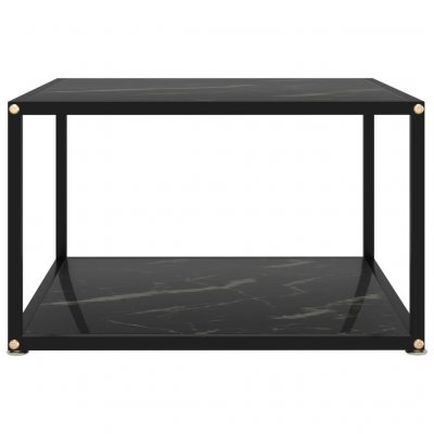 Vidaxl table basse noir 60x60x35 cm verre tremp&eacute; 322890