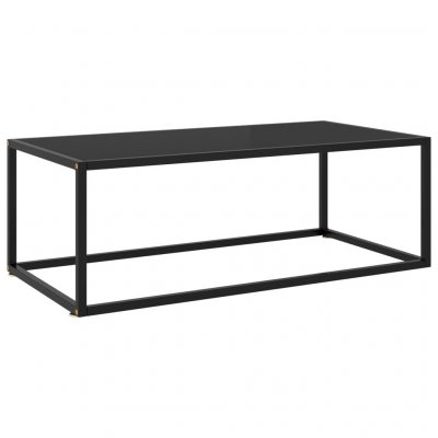 Vidaxl table basse noir avec verre noir 100x50x35 cm