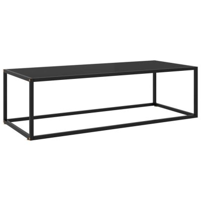 Vidaxl table basse noir avec verre noir 120x50x35 cm