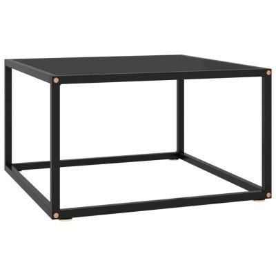 Vidaxl table basse noir avec verre noir 60x60x35 cm
